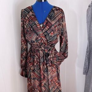 Long sheer wrap style dress